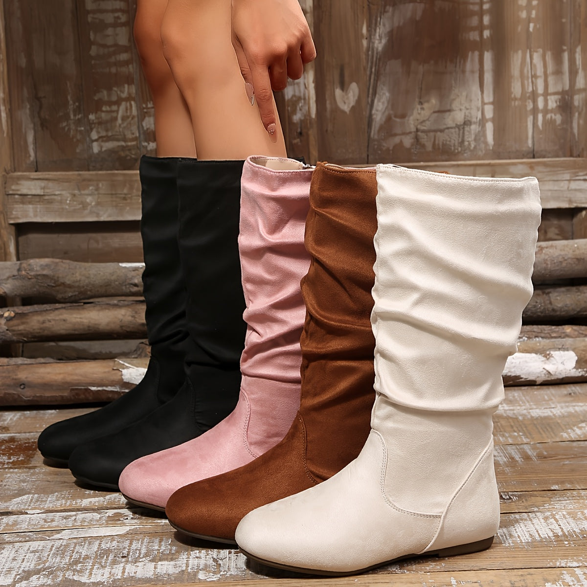 Slouchy Knee-High Boots for Women with Zip Closure - 11 - London-stylehouse.com