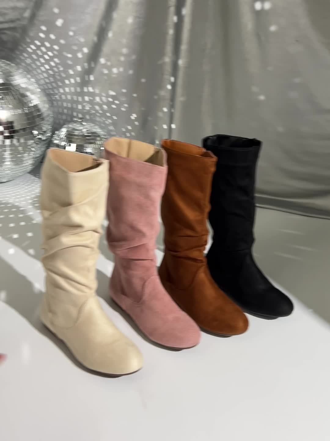 Slouchy Knee-High Boots for Women with Zip Closure - 14 - London-stylehouse.com