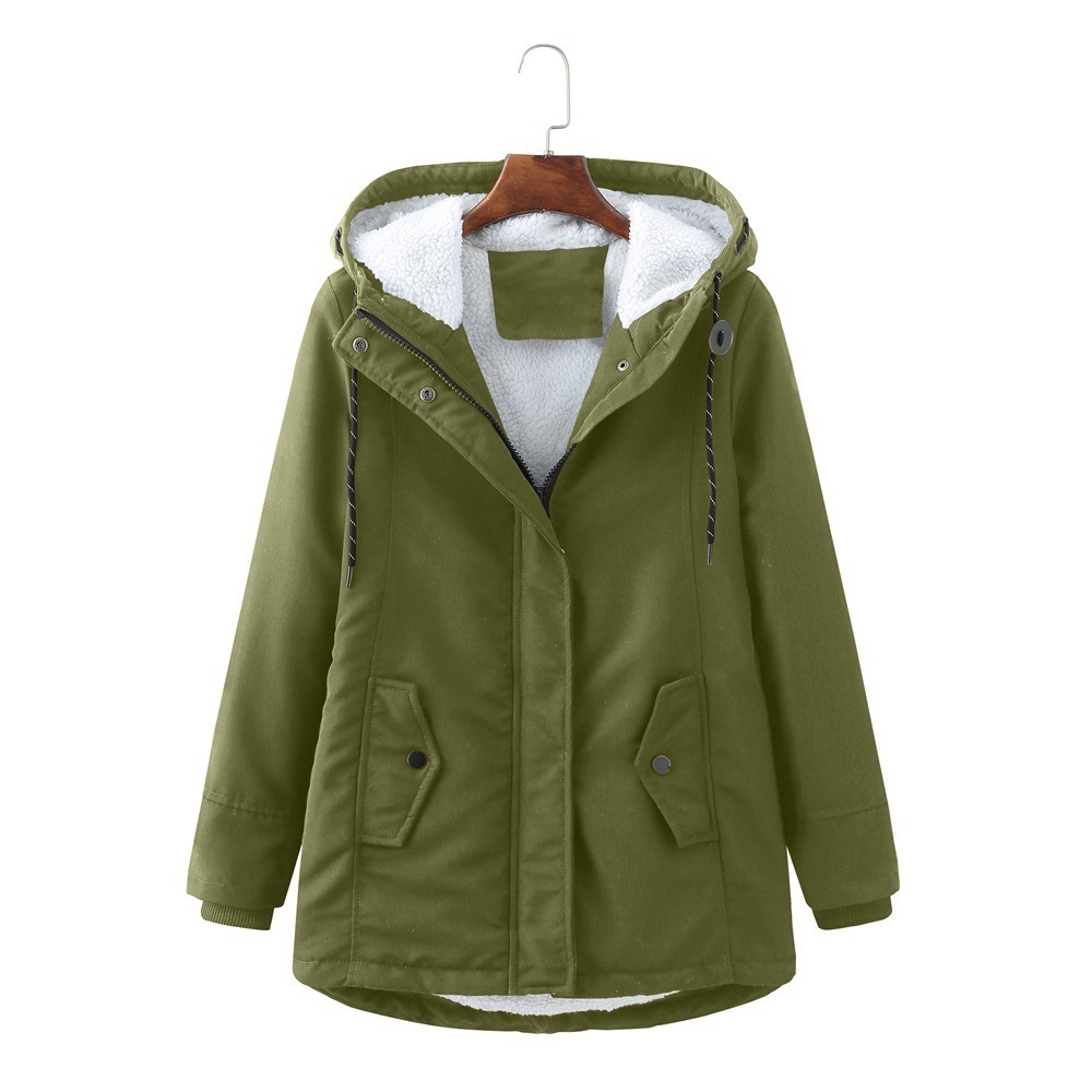 Ladies' Casual Coat with Hood and Functional Pockets - 1 - London-stylehouse.com