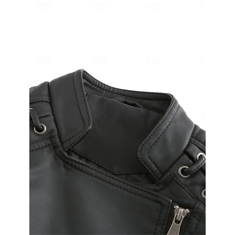 Women's Tailored Biker Jacket with Stylish Stitching - 7 - London-stylehouse.com