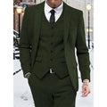 Men's Suit Ensemble with Blazer and Waistcoat in Dark Green Houndstooth - 1 - London-stylehouse.com