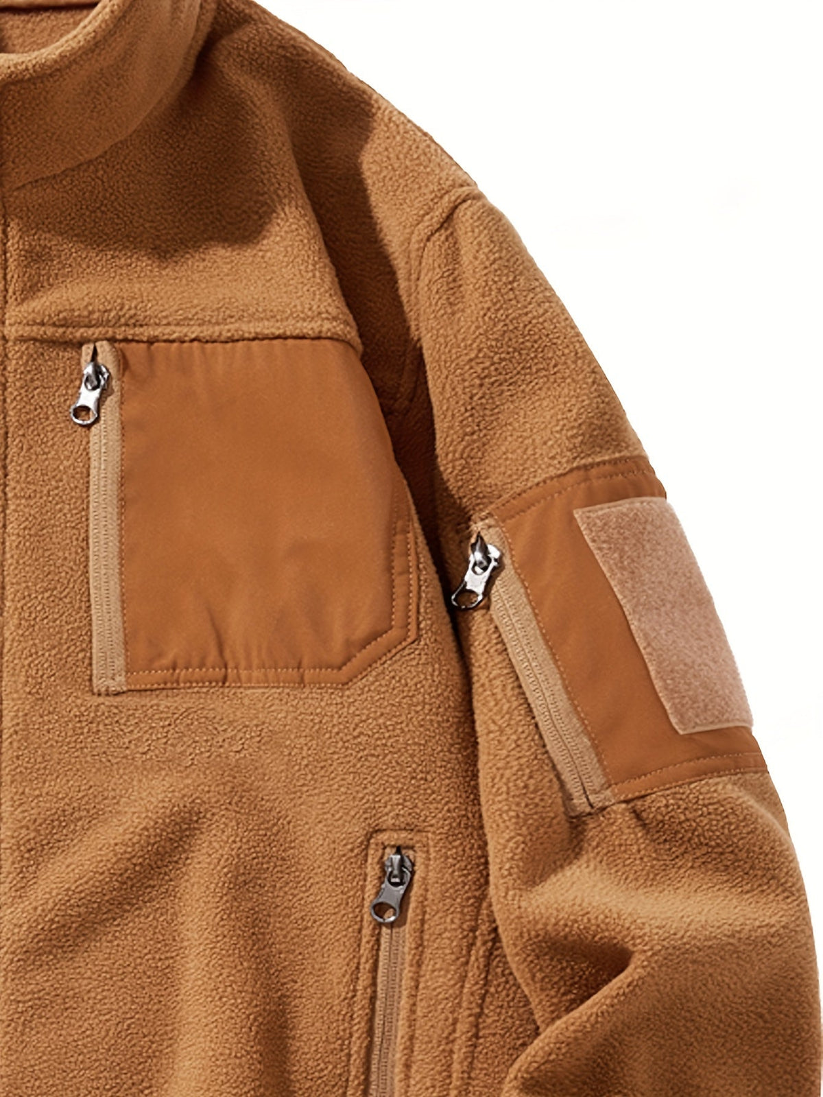 Men's Fleece Jacket with Stand-Up Collar and Practical Pockets - 9 - London-stylehouse.com