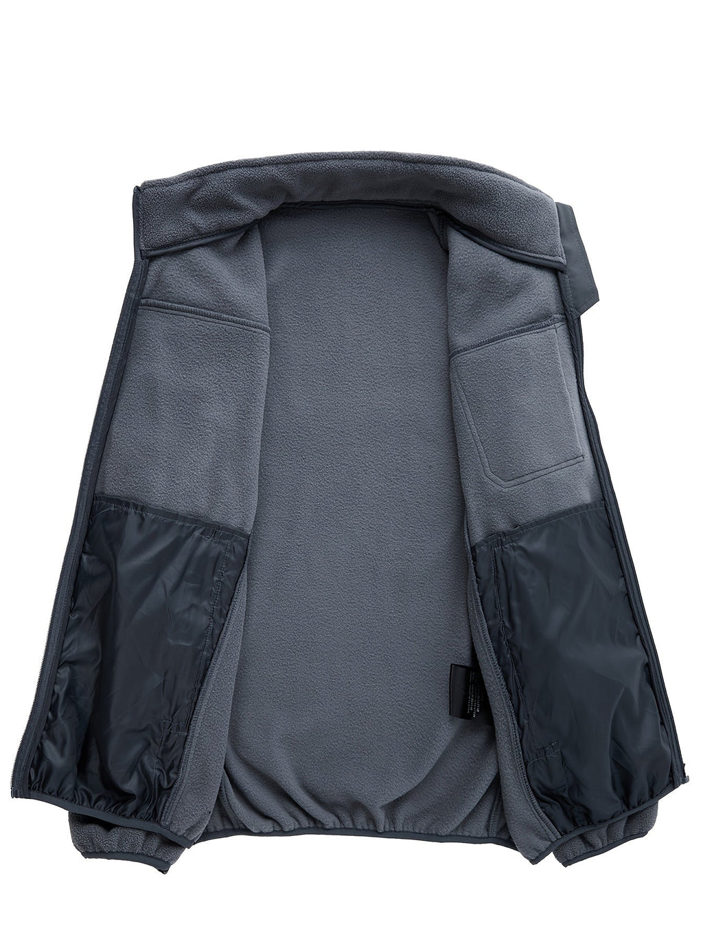 Men's Fleece Jacket with Stand-Up Collar and Practical Pockets - 23 - London-stylehouse.com