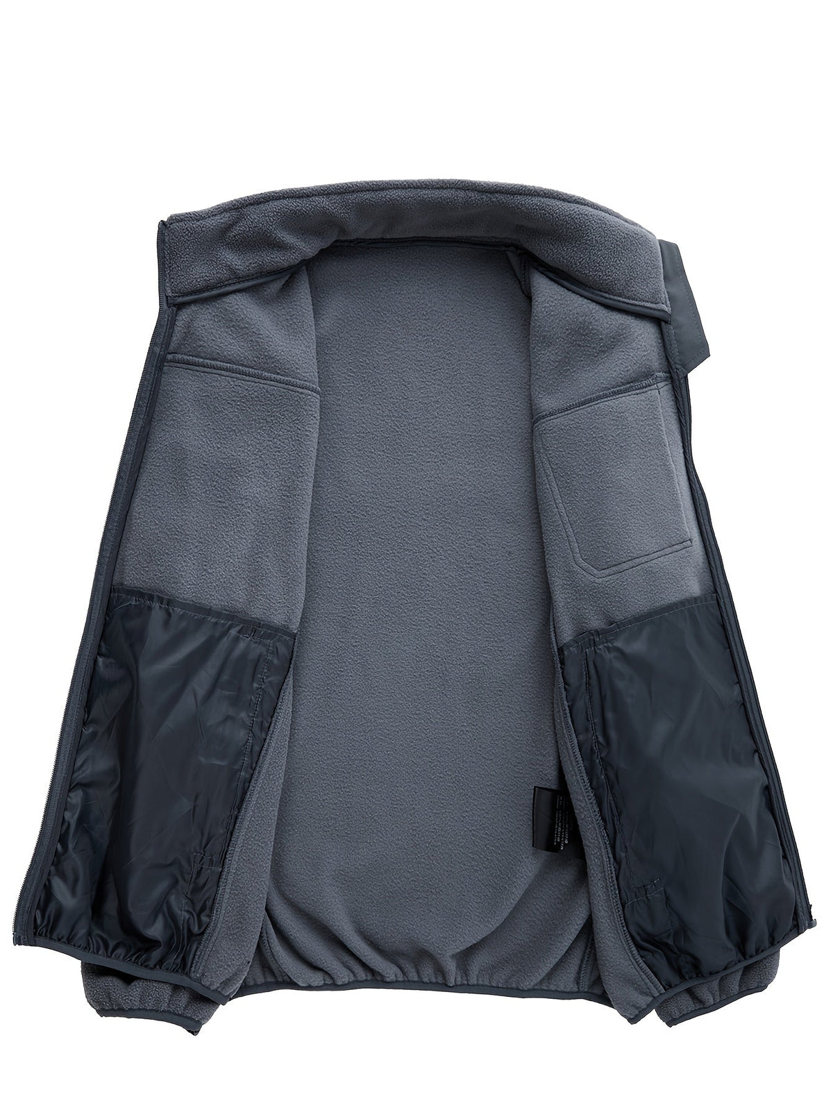 Men's Fleece Jacket with Stand-Up Collar and Practical Pockets - 23 - London-stylehouse.com