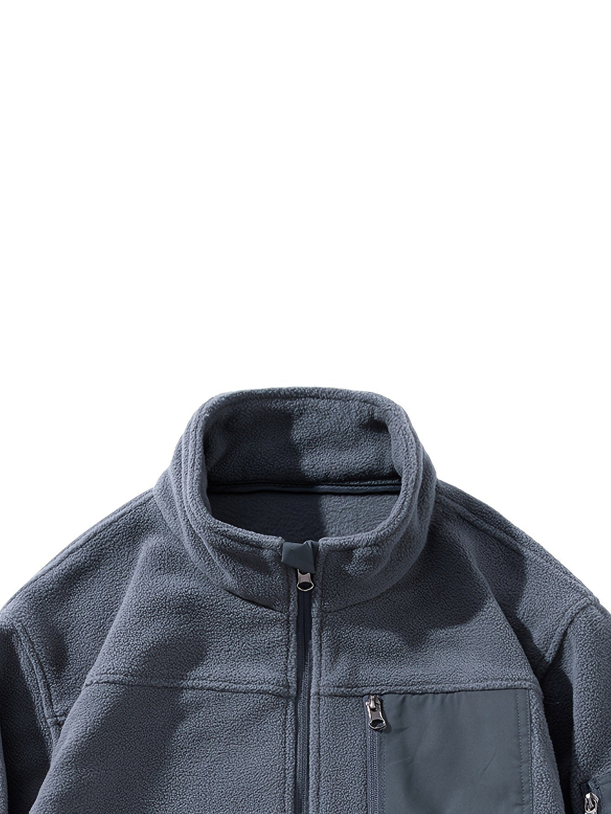 Men's Fleece Jacket with Stand-Up Collar and Practical Pockets - 24 - London-stylehouse.com