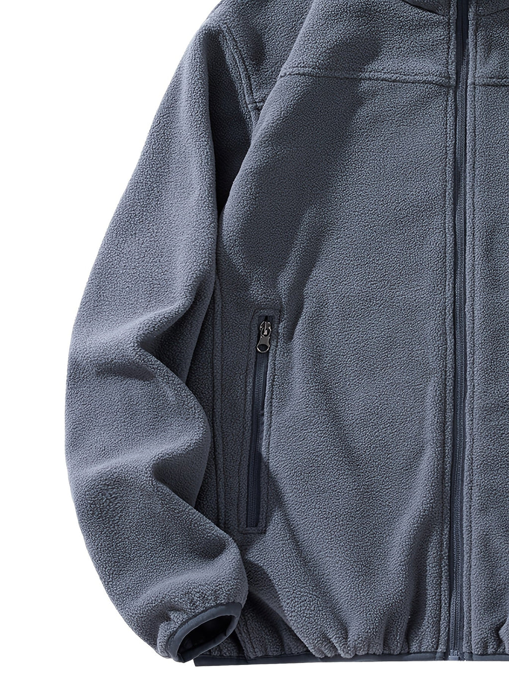 Men's Fleece Jacket with Stand-Up Collar and Practical Pockets - 25 - London-stylehouse.com