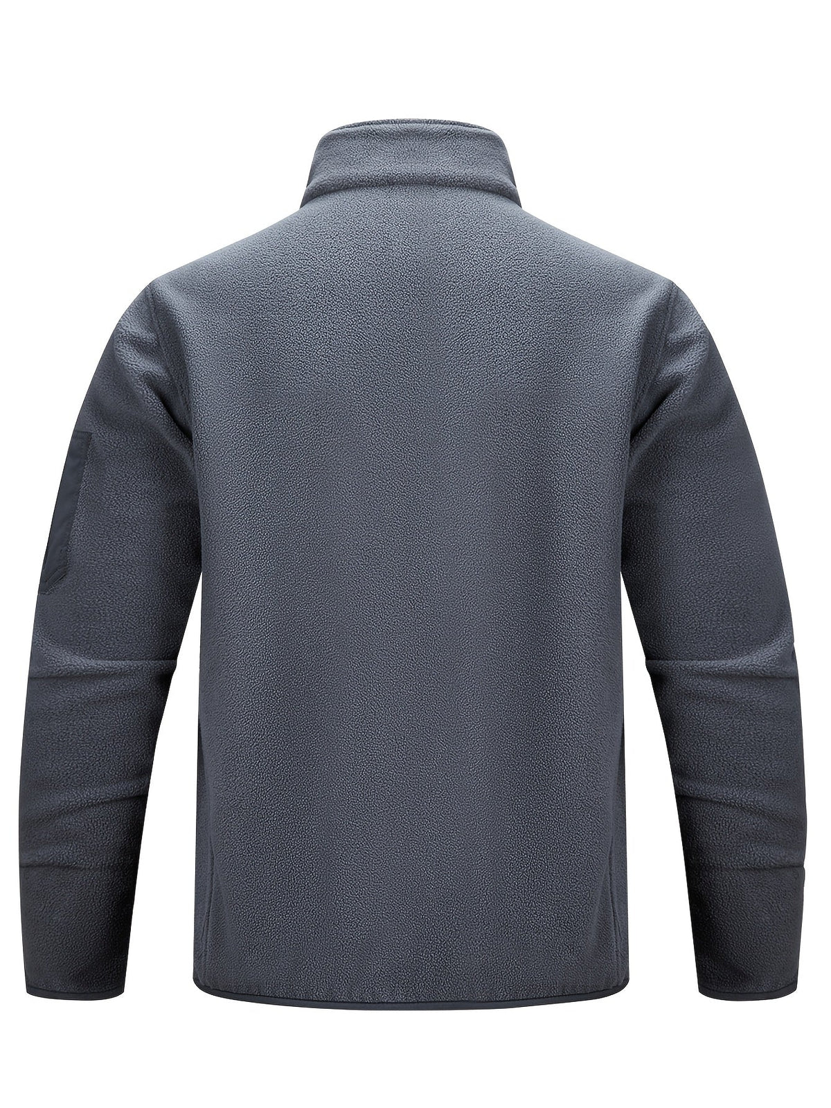Men's Fleece Jacket with Stand-Up Collar and Practical Pockets - 27 - London-stylehouse.com