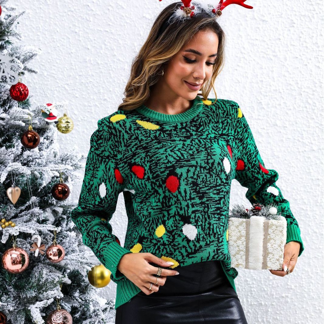 Christmas Jumper Women Long Sleeve Fun Tree Design - 3 - London-stylehouse.com