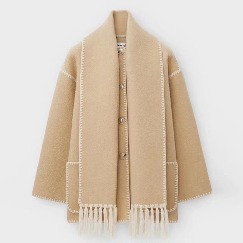 Women's Jacket with Cape Sleeves and Fringe Detail - 11 - London-stylehouse.com