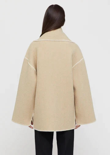 Women's Jacket with Cape Sleeves and Fringe Detail - 20 - London-stylehouse.com