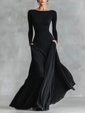 Maxi Dress for Women with Flattering Silhouette and Long Sleeves - 1 - London-stylehouse.com