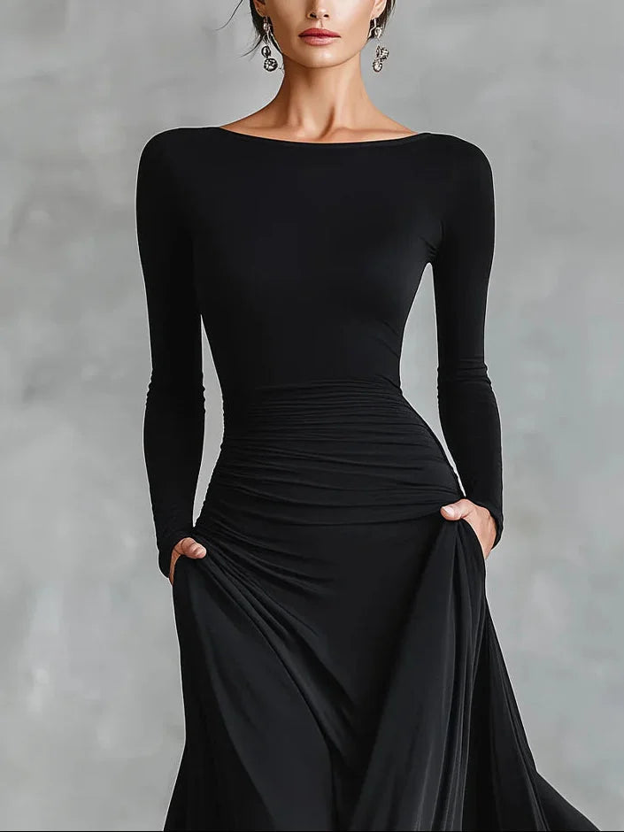 Maxi Dress for Women with Flattering Silhouette and Long Sleeves - 2 - London-stylehouse.com