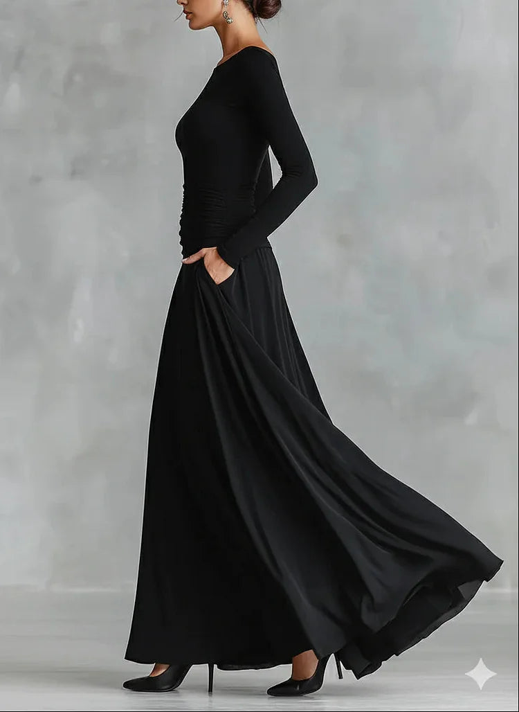 Maxi Dress for Women with Flattering Silhouette and Long Sleeves - 3 - London-stylehouse.com
