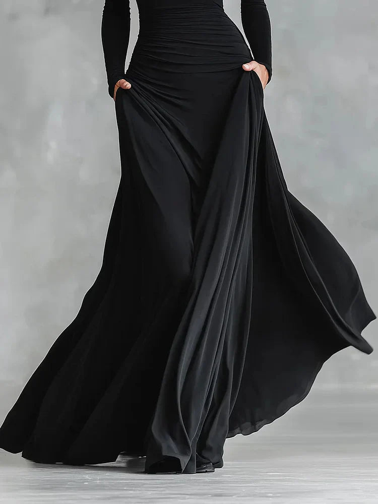 Maxi Dress for Women with Flattering Silhouette and Long Sleeves - 5 - London-stylehouse.com