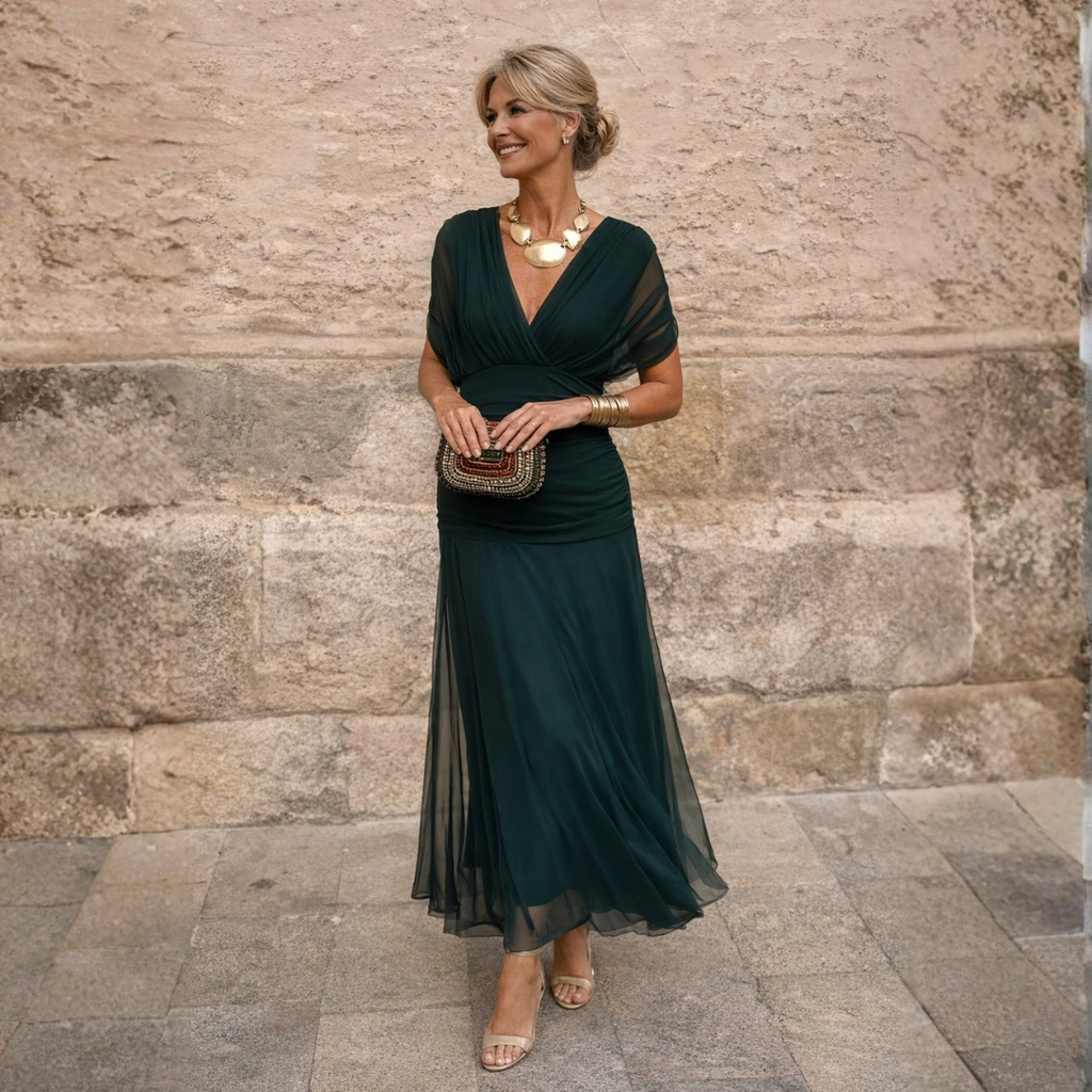Maxi Dress for Women with Wrap Silhouette and Off-Shoulder Design - 1 - London-stylehouse.com