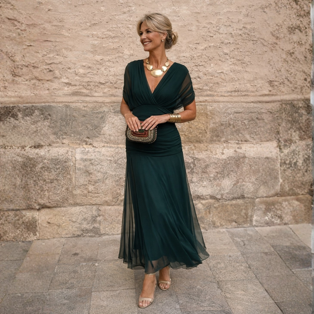 Maxi Dress for Women with Wrap Silhouette and Off-Shoulder Design - 1 - London-stylehouse.com