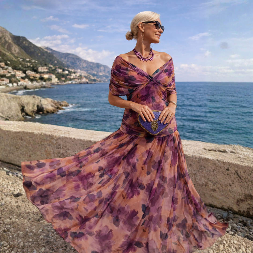 Maxi Dress for Women with Wrap Silhouette and Off-Shoulder Design - 2 - London-stylehouse.com