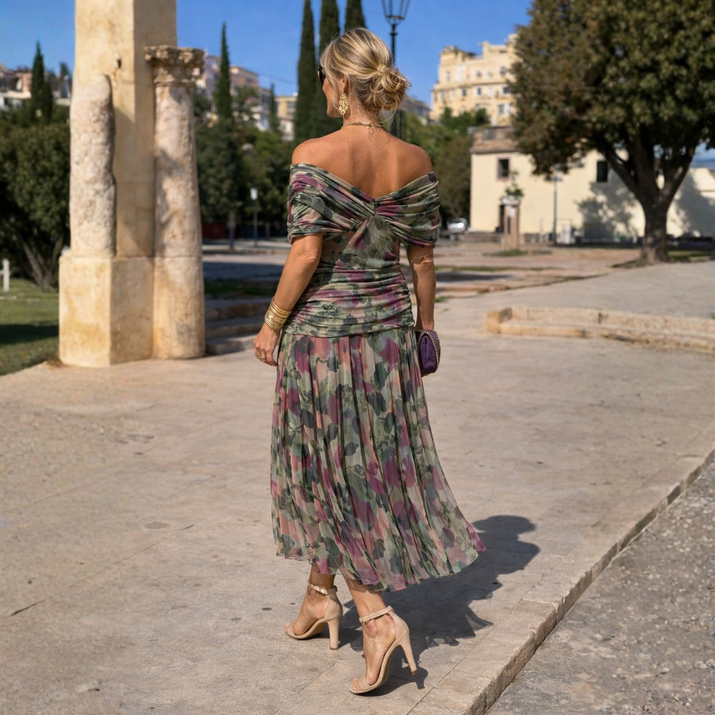Maxi Dress for Women with Wrap Silhouette and Off-Shoulder Design - 6 - London-stylehouse.com