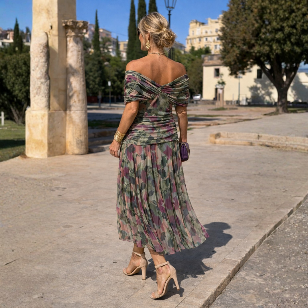 Maxi Dress for Women with Wrap Silhouette and Off-Shoulder Design - 6 - London-stylehouse.com