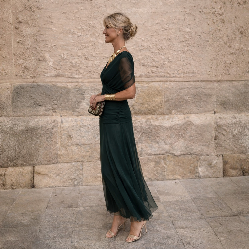 Maxi Dress for Women with Wrap Silhouette and Off-Shoulder Design - 9 - London-stylehouse.com