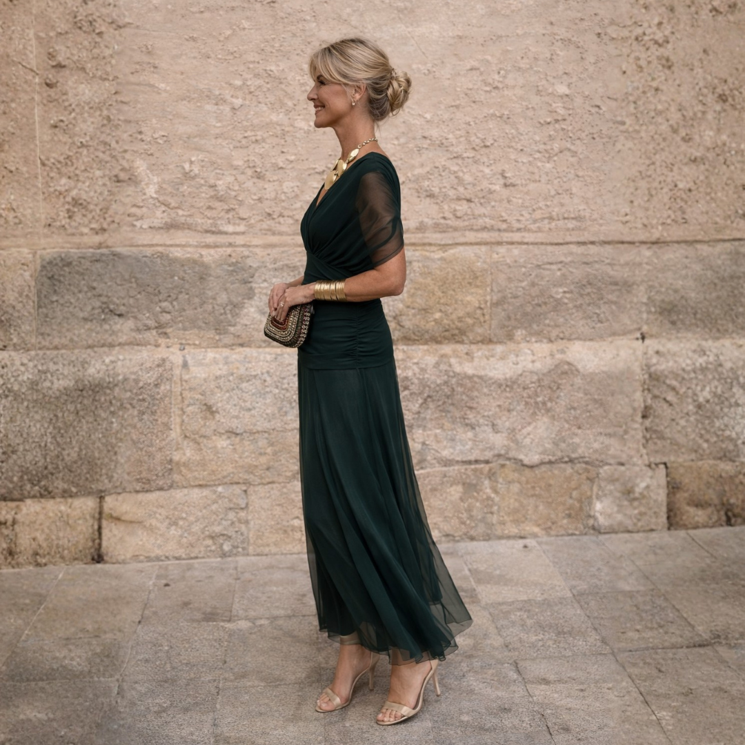 Maxi Dress for Women with Wrap Silhouette and Off-Shoulder Design - 9 - London-stylehouse.com