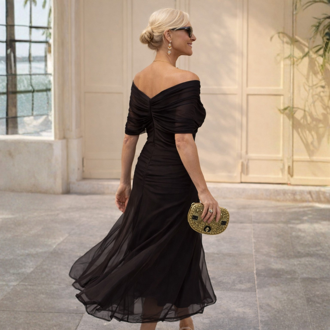 Maxi Dress for Women with Wrap Silhouette and Off-Shoulder Design - 15 - London-stylehouse.com