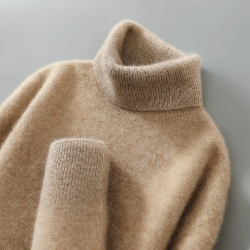 Women's Relaxed Fit High Neck Pullover with Long Sleeves - 1 - London-stylehouse.com