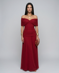 Evening Dress Women's Off-Shoulder Maxi with Ruched Bodice - 1 - London-stylehouse.com