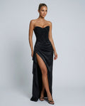 Evening Dress for Women with Corset-Style Bodice and High Split - 1 - London-stylehouse.com
