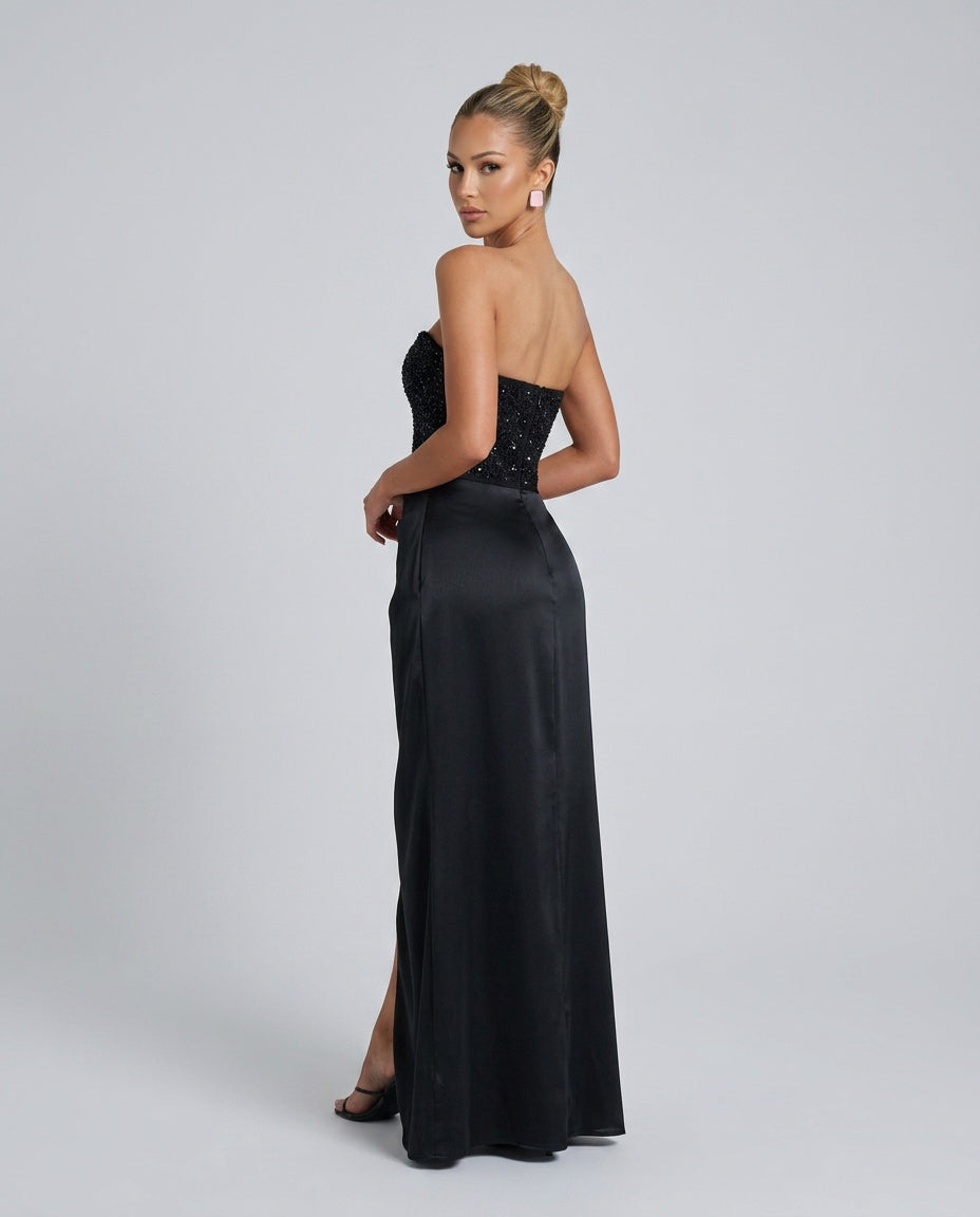 Evening Dress for Women with Corset-Style Bodice and High Split - 2 - London-stylehouse.com