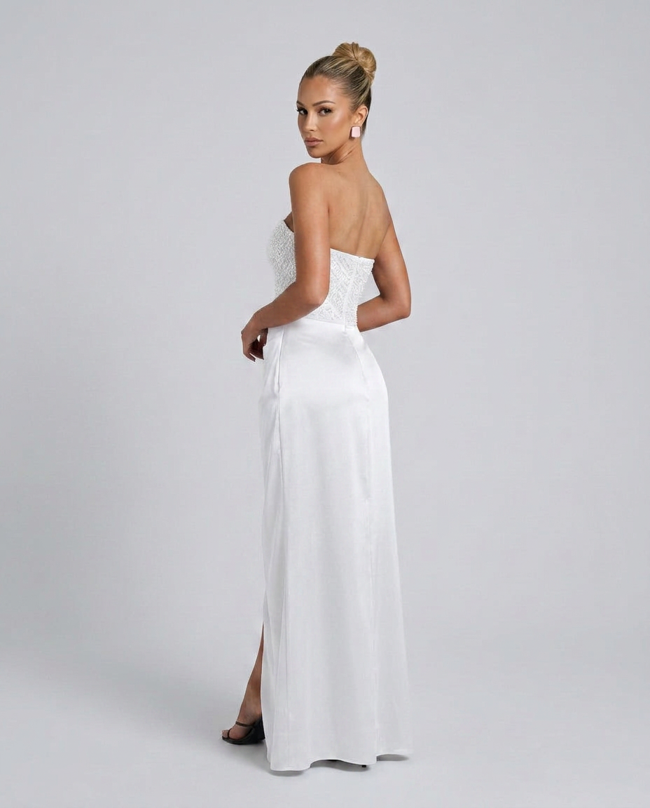 Evening Dress for Women with Corset-Style Bodice and High Split - 5 - London-stylehouse.com