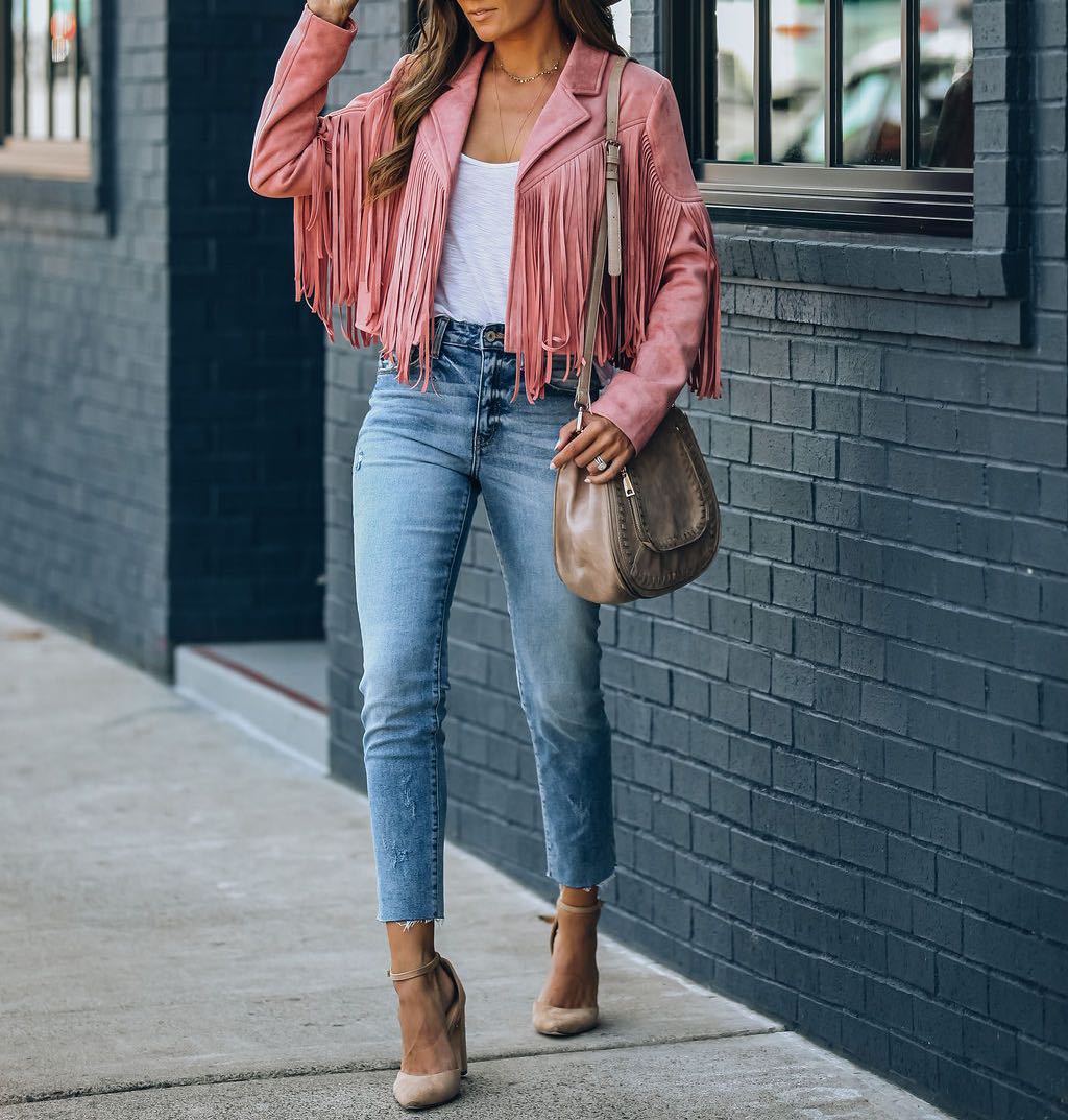 Fringe Jacket Women's Tailored Cut with Notched Collar - 6 - London-stylehouse.com