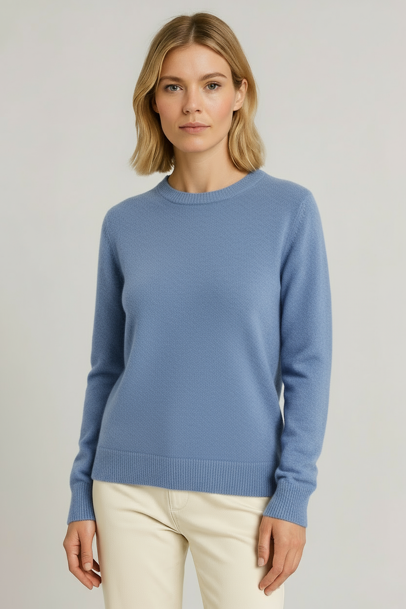 Ladies' Classic Round Neck Pullover with Long Sleeves - 2 - London-stylehouse.com