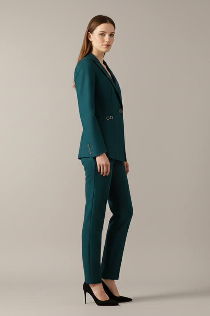 Blazer and Trousers Women's Tailored Suit with Elegant Cut - 3 - London-stylehouse.com