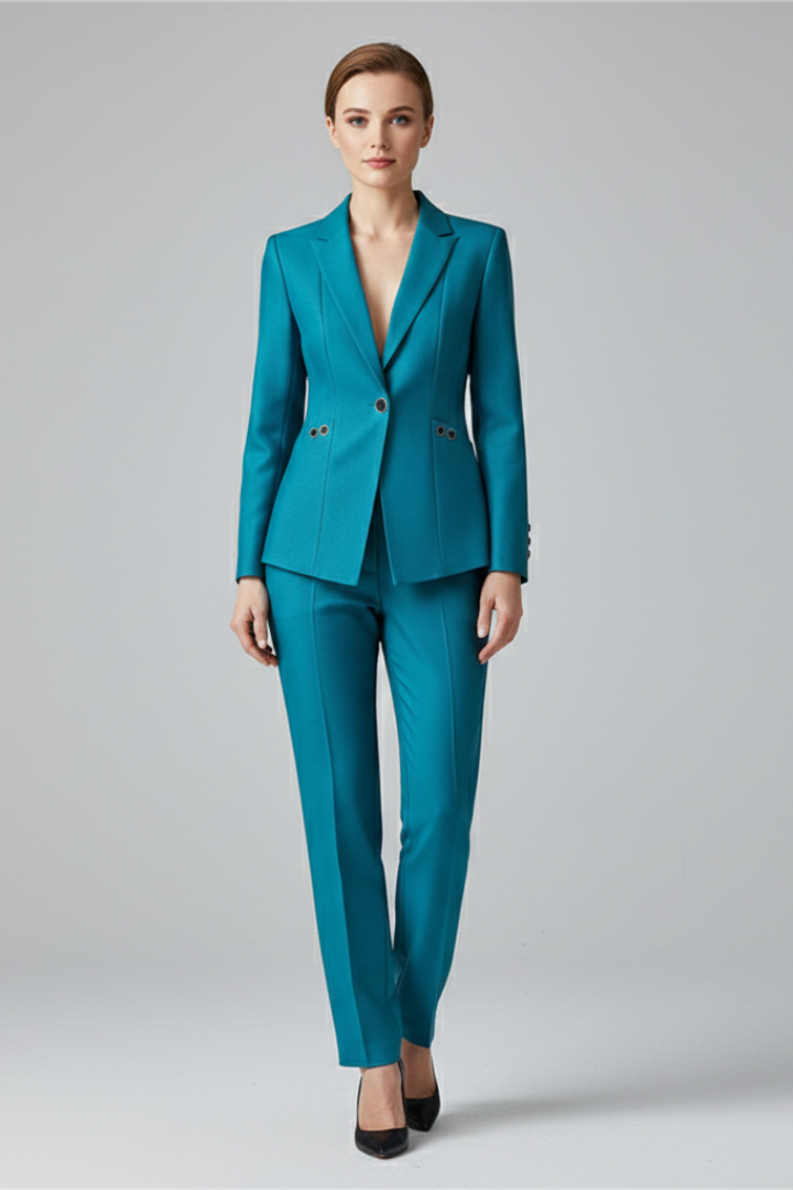 Blazer and Trousers Women's Tailored Suit with Elegant Cut - 6 - London-stylehouse.com