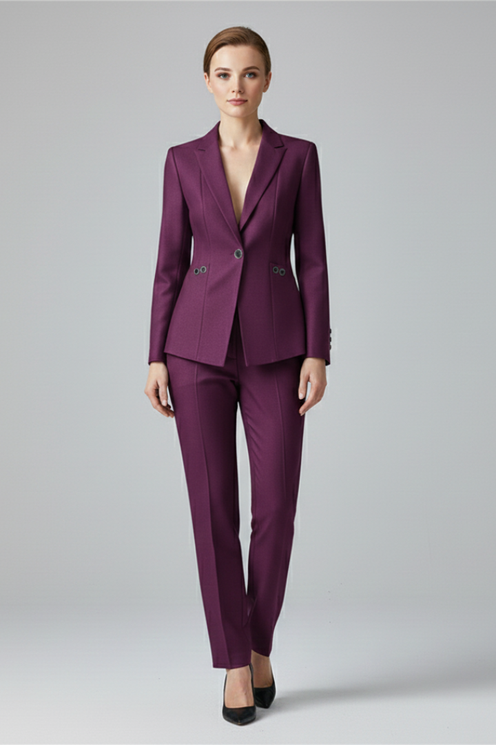 Blazer and Trousers Women's Tailored Suit with Elegant Cut - 7 - London-stylehouse.com