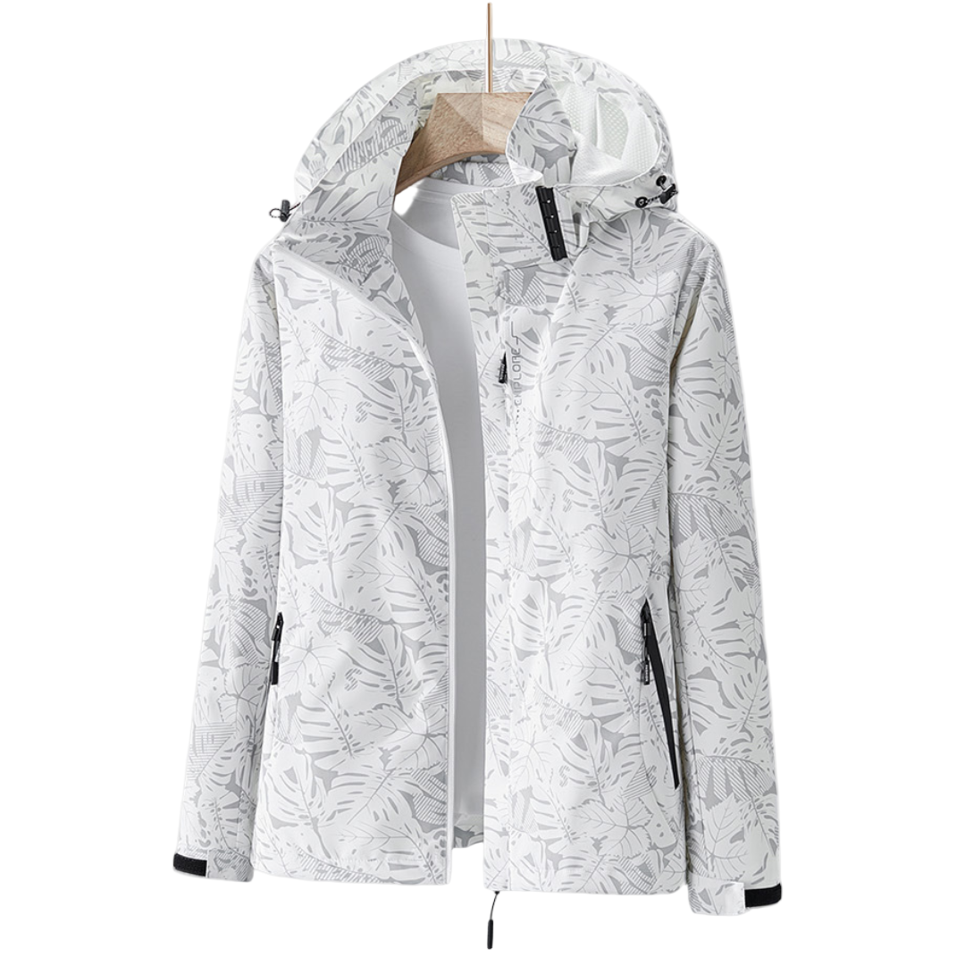 Women's Lightweight Jacket with Hood and Floral Print - 1 - London-stylehouse.com