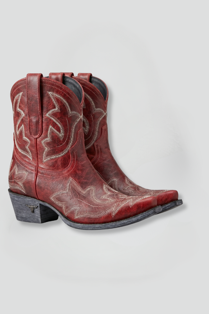 Women's Cowboy Boots with Pointed Toe and Western Detailing - 1 - London-stylehouse.com