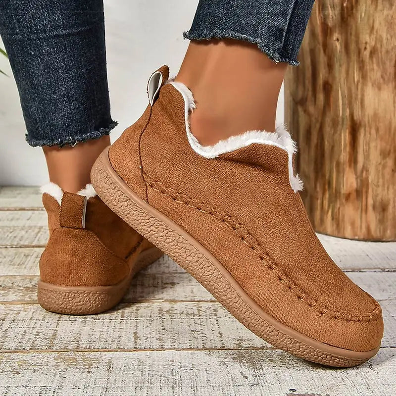 Casual Women's Slip-On Shoes with Cozy Lining and Stitch Detail - 3 - London-stylehouse.com