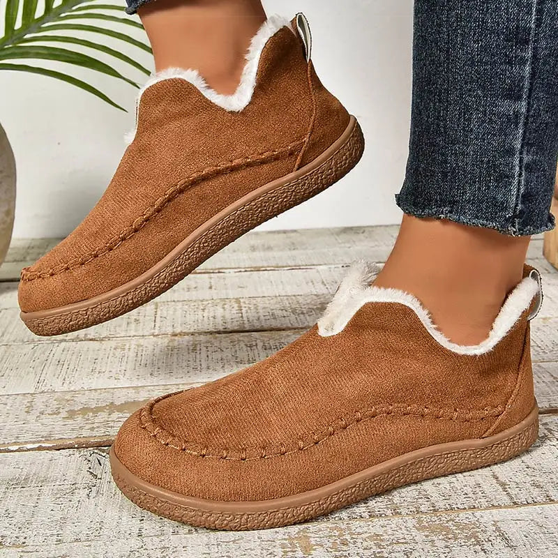 Casual Women's Slip-On Shoes with Cozy Lining and Stitch Detail - 4 - London-stylehouse.com