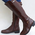 Knee-High Boots for Women with Comfortable Block Heel and Stylish Stretch Insert - 2 - London-stylehouse.com
