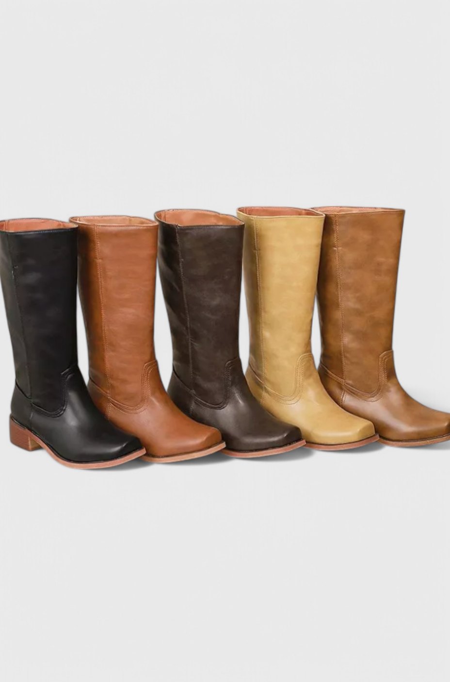 Knee-High Women's Boots with Block Heel and Classic Design - 8 - London-stylehouse.com