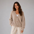 Cardigan Women’s Relaxed Fit with V-Neck and Button Closure - 1 - London-stylehouse.com