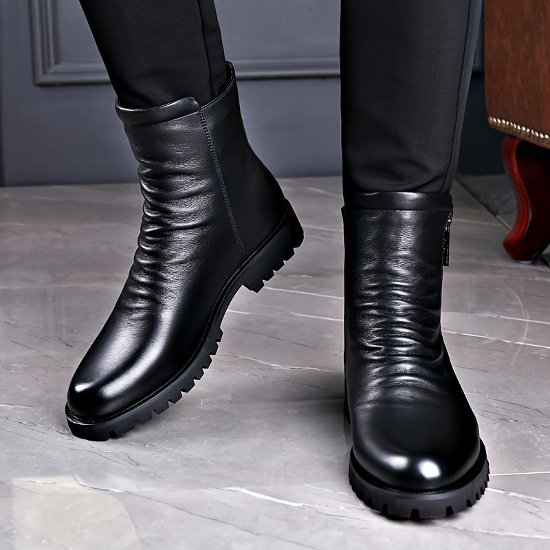 Ankle Boots for Men with Zip Closure and Rugged Sole - 2 - London-stylehouse.com