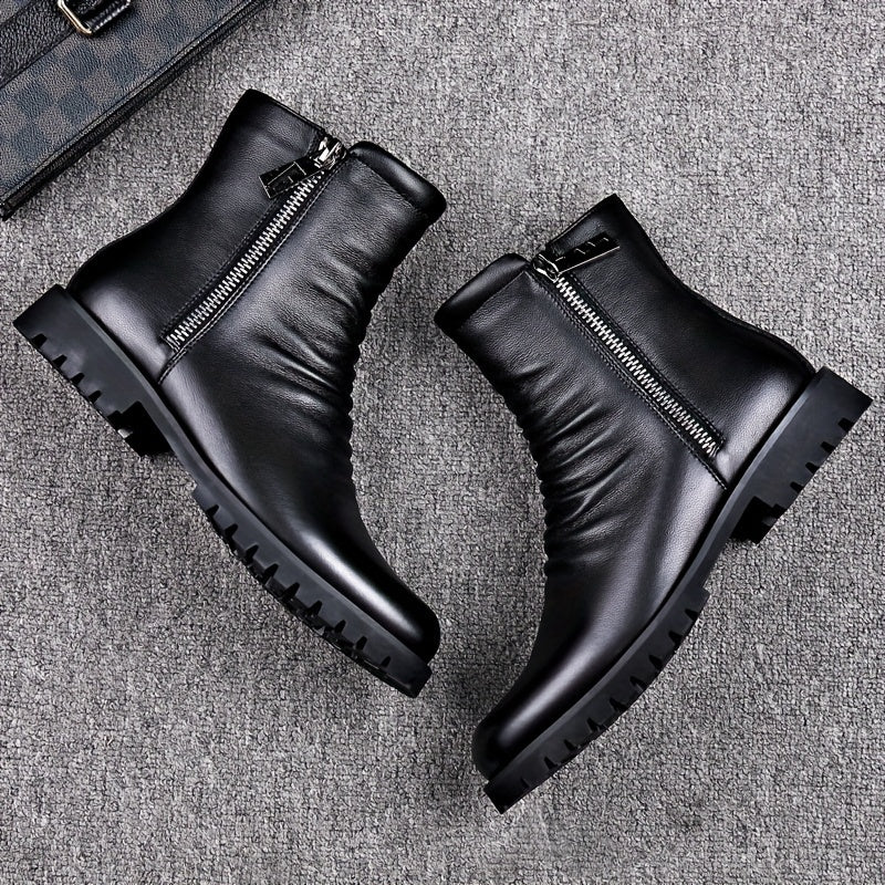Ankle Boots for Men with Zip Closure and Rugged Sole - 5 - London-stylehouse.com