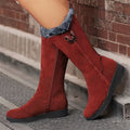 Women's Knee-High Boots with Zip Closure and Faux Fur Cuff - 3 - London-stylehouse.com