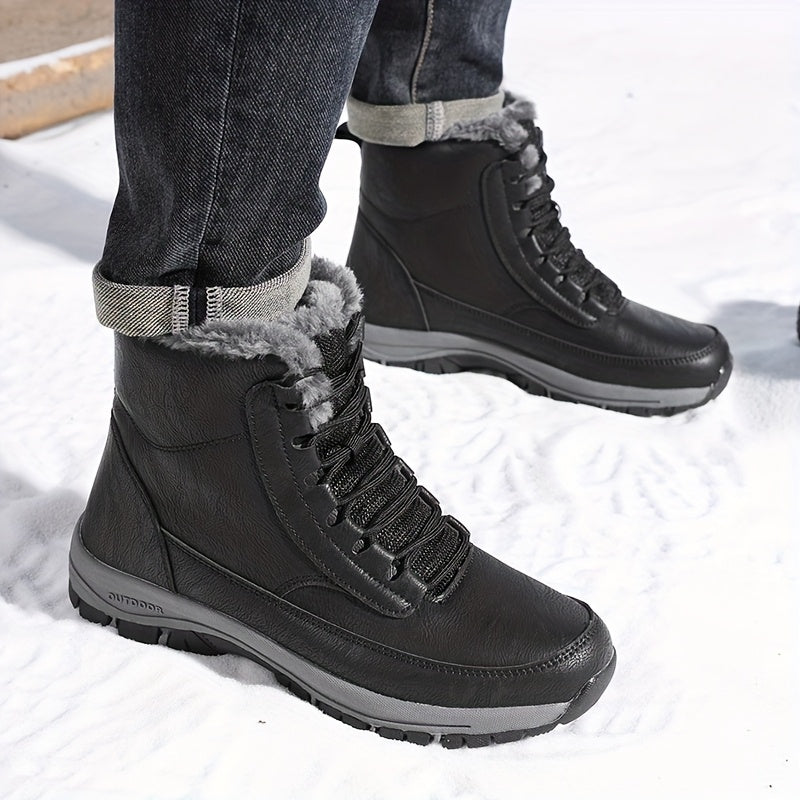 Women's Winter Boots with Faux Fur Lining and Lace-Up Design - 3 - London-stylehouse.com