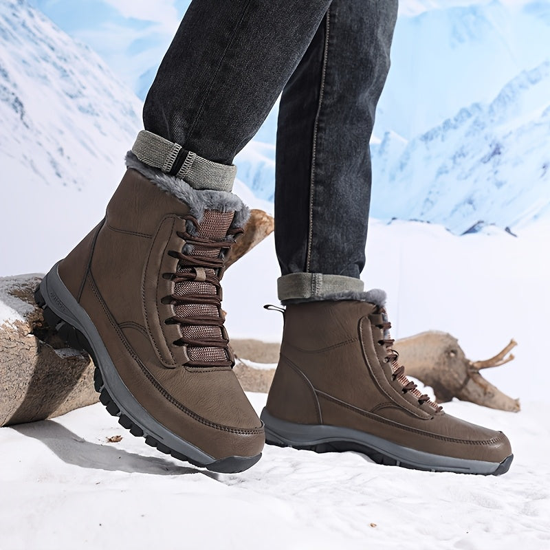 Women's Winter Boots with Faux Fur Lining and Lace-Up Design - 6 - London-stylehouse.com