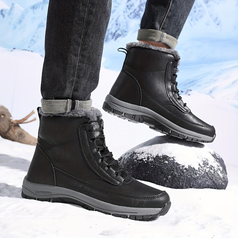 Women's Winter Boots with Faux Fur Lining and Lace-Up Design - 9 - London-stylehouse.com