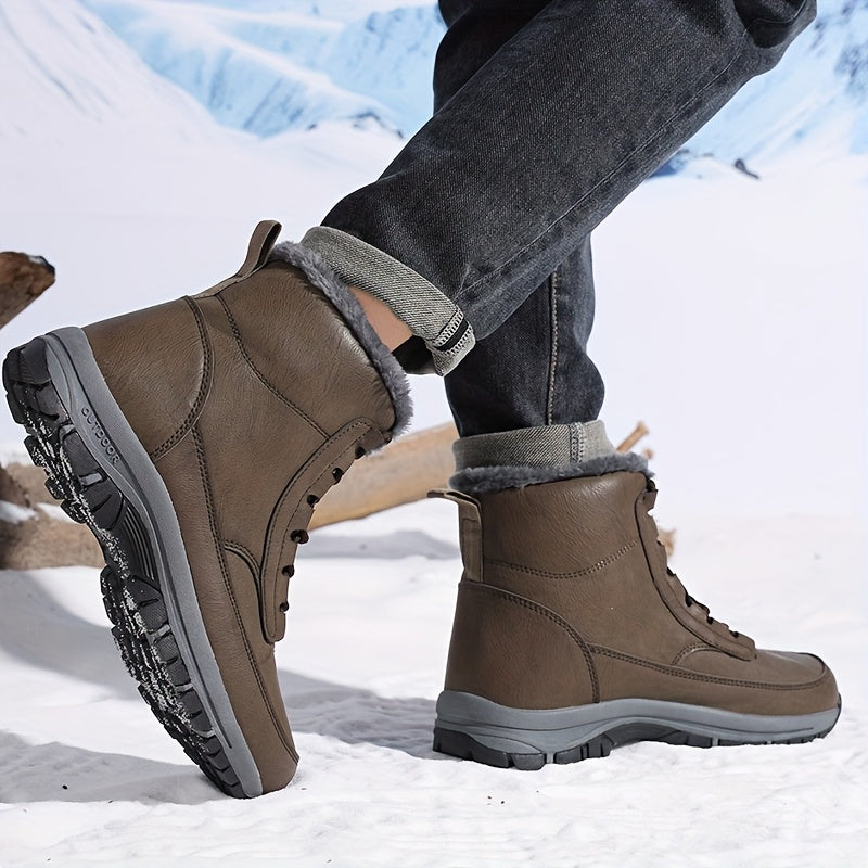 Women's Winter Boots with Faux Fur Lining and Lace-Up Design - 10 - London-stylehouse.com